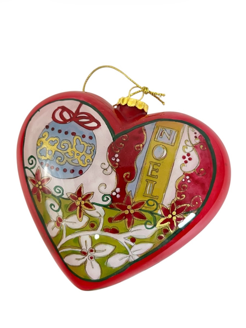 Pier 1 Li Bien Heart-Shaped Joy-Noel Christmas Ornament With Box - 2008 - Picture 2 of 12